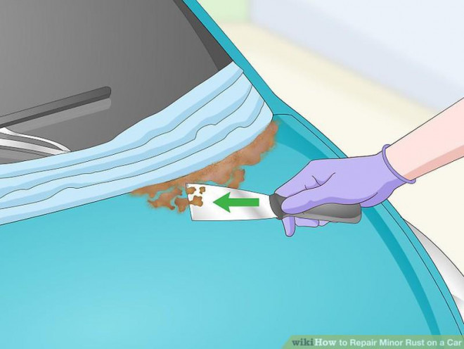 Dùng dao cạo sạch toàn bộ lớp rỉ sét. Ảnh: wikiHow