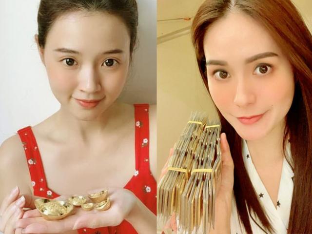 Giải trí - Ngày vía thần Tài, Midu khoe "cả nắm" vẫn chưa bằng mỹ nhân mua 100 cây vàng để cầu may