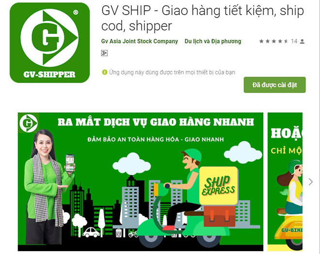 Tải ứng dụng GV và GV SHIP trên Google Play (Android), App Strore (iOS) để sử dụng và nhận khuyến mãi.