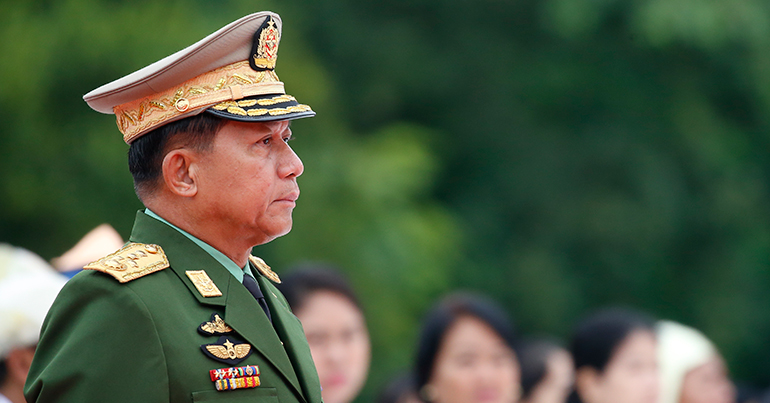 Tổng Tư lệnh quân đội Myanmar Min Aung Hlaing. Ảnh: EPA