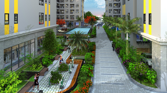 Bên trong nội khu được thiết kế cả một không gian sống xanh