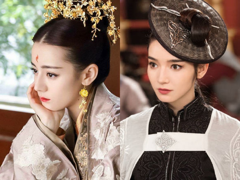Địch Lệ Nhiệt Ba (trái) và Đại Tư (phải) là hai diễn viên đến từ Tân Cương của công ty Gia Hành.