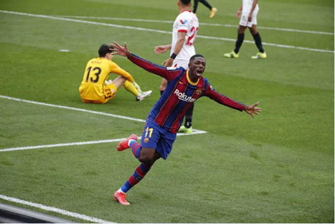 Barca chơi tốt hơn Sevilla và có bàn mở tỷ số xứng đáng nhờ công của Ousmane Dembele