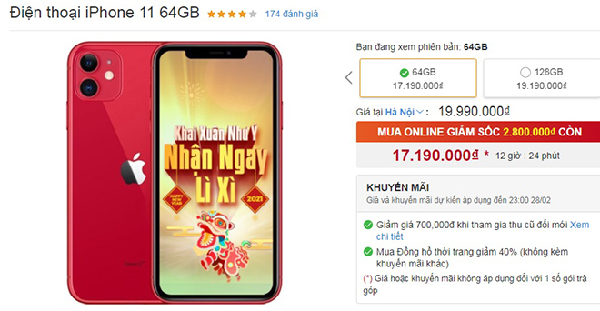 Giá bán của iPhone 11 đang giảm "sâu".