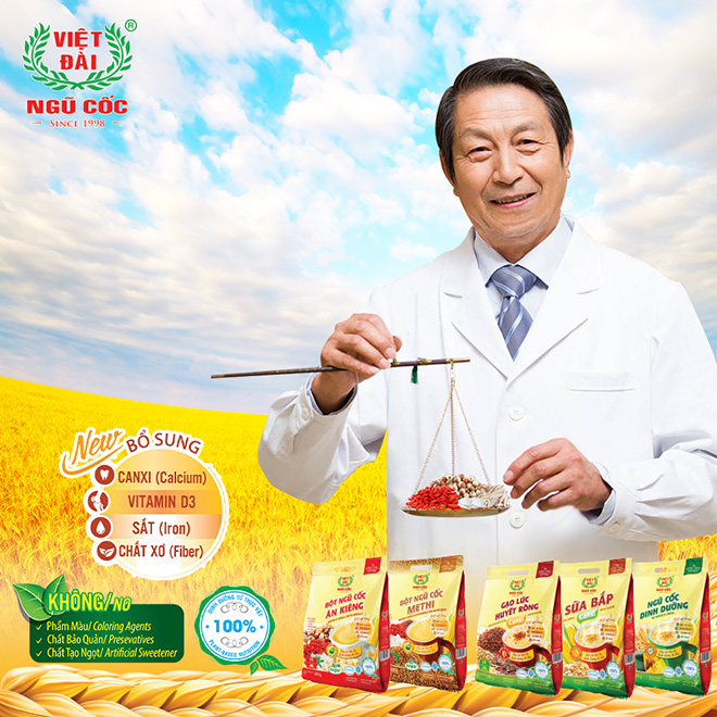 Thương hiệu Ngũ Cốc Việt Đài luôn kiên trì với tiêu chí 3 “không”: Không đường kính, Không phẩm màu, Không chất bảo quản.