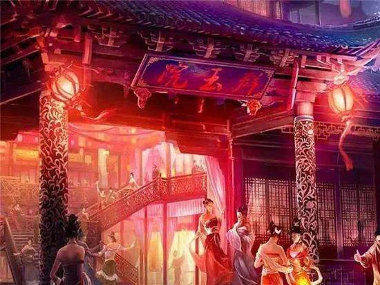 Lầu xanh là nơi rất được các vương hầu, thương nhân hay văn sĩ thời phong kiến ưa thích.