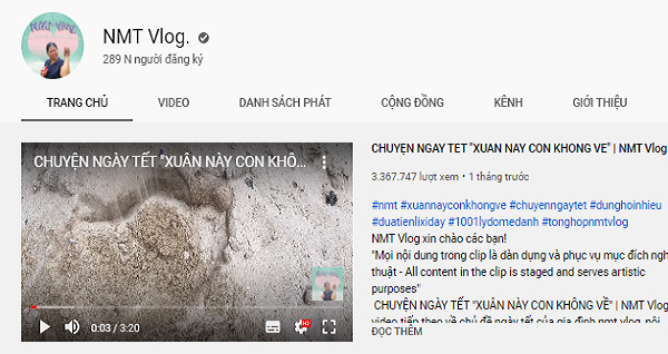 Thành tích đáng nể của NMT Vlog (Ảnh chụp màn hình)