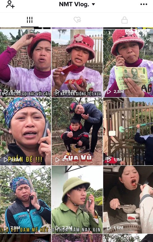 Các video của kênh tiktok NMT Vlog luôn khác tiêu chuẩn của tiktok và luôn có lượng xem triệu view