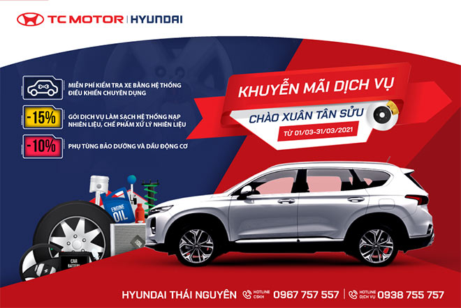 Khuyến mãi dịch vụ - chào xuân Tân Sửu cùng Hyundai Thái Nguyên - 1