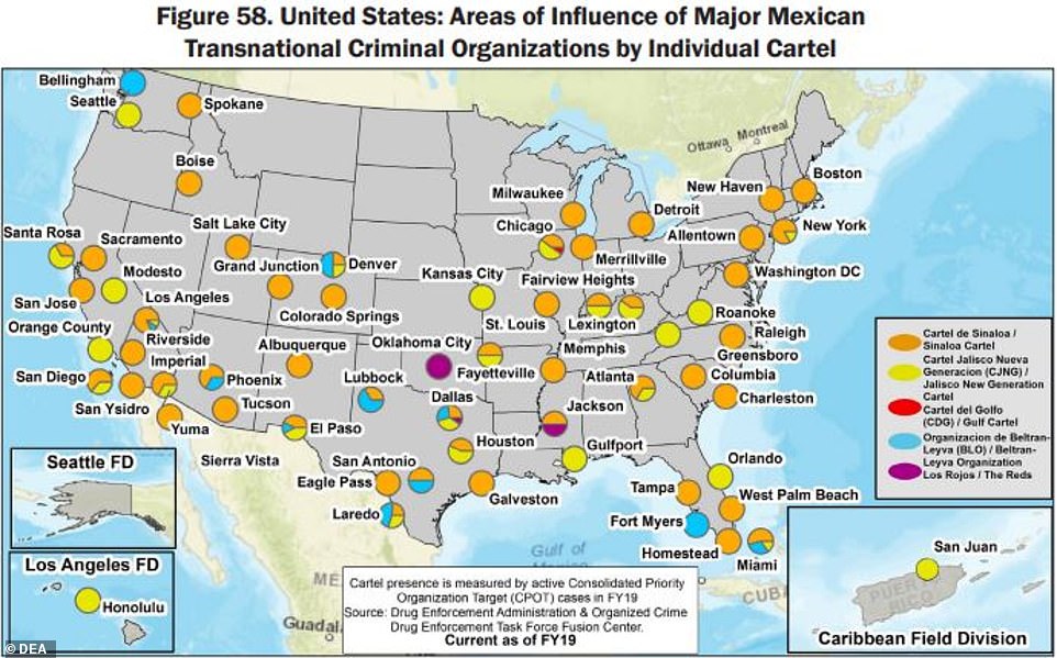 Các băng đảng Mexico thống trị thị trường buôn bán ma túy ở Mỹ.