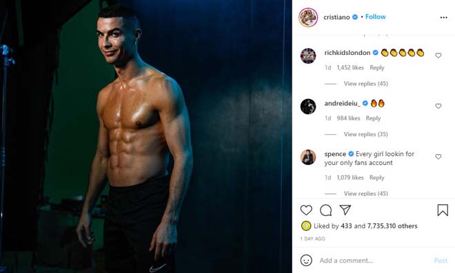 Ronaldo khoe body cực&nbsp;chuẩn trên Instagram