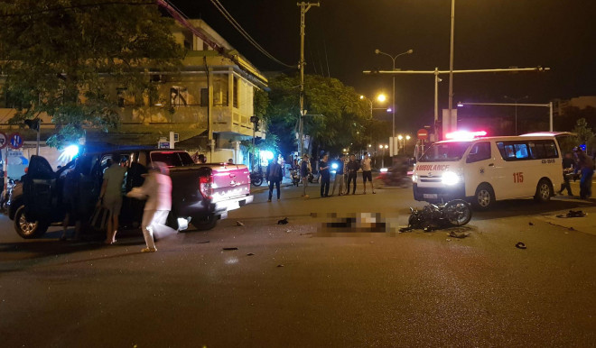 Tai nạn xảy ra tại giao lộ Ngũ Hành Sơn - Phan Tứ lúc nửa đêm