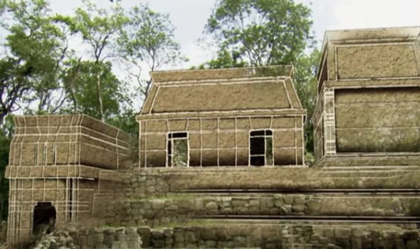 HÌnh ảnh phục dựng cung điện cổ đại ẩn mình bên trong kim tự tháp - Ảnh: NATIONAL GEOGRAPHIC