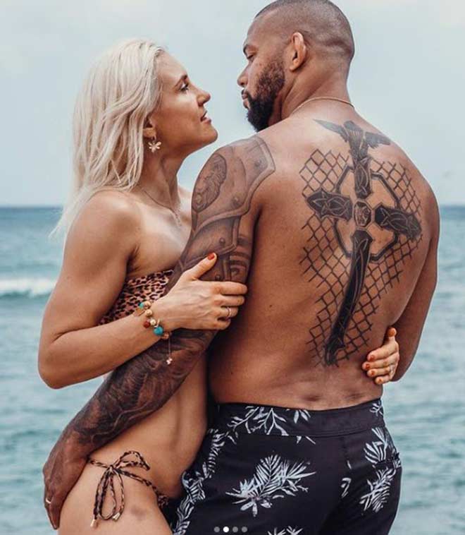 Yana Kunitskaya bên bạn trai là võ sĩ Thiago Santos