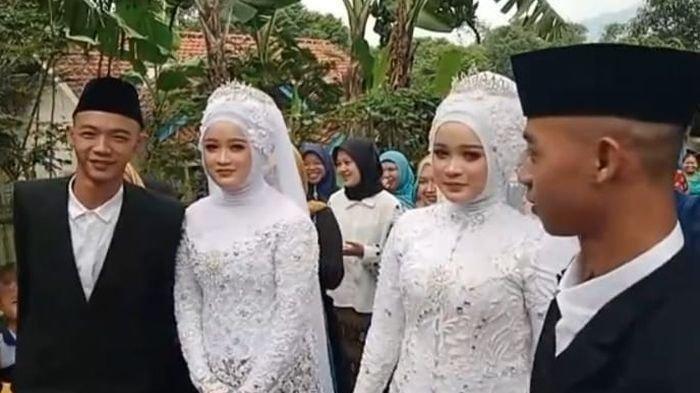 2 cặp song sinh ở Indonesia tổ chức đám cưới cùng ngày và về sống chung một nhà. Ảnh: The Sun