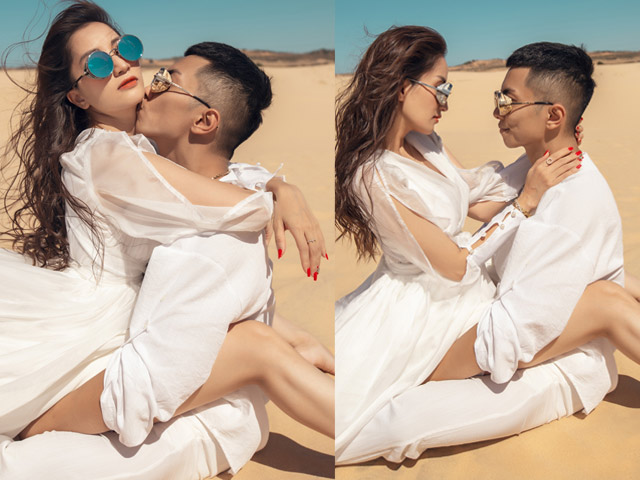 Đời sống Showbiz - Khánh Thi - Phan Hiển quấn quít say đắm trên đồi cát trắng