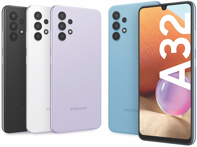 Samsung Galaxy A32 có 4 tùy chọn màu sắc.