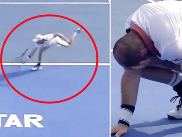 Thể thao - Tai nạn tennis oái oăm: Thua cuộc vì tự đập vợt trúng mặt