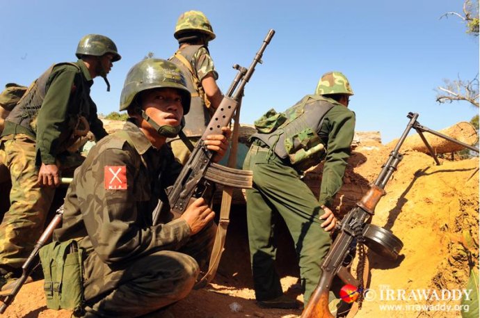 Quân đội Độc lập Kachin – lực lượng tuyên bố tấn công quân đội Myanmar để phản đối vụ đảo chính hôm 1.2 (ảnh: Irrawaddy)