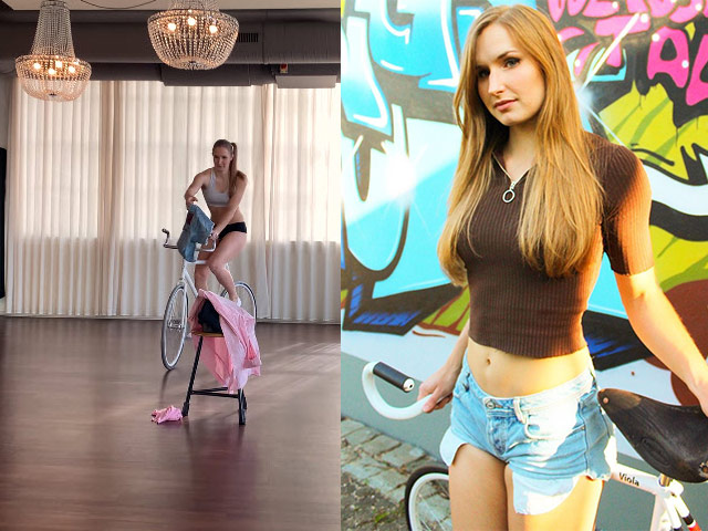 Thể thao - Người đẹp vừa đạp xe vừa cởi quần áo "gây sốt" cộng đồng mạng