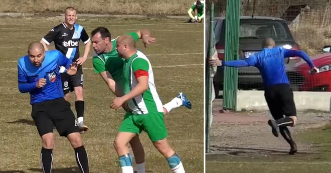 Hãi hùng trọng tài bị cầu thủ hành hung, bỏ chạy “té khói” - 2