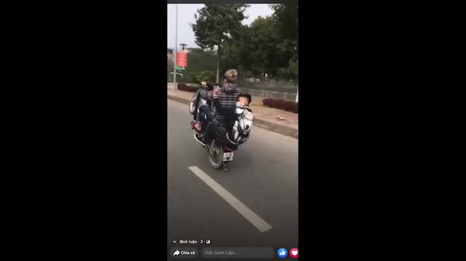 10X đi xe máy "bốc đầu" đăng facebook bị phạt 5 lỗi vi phạm