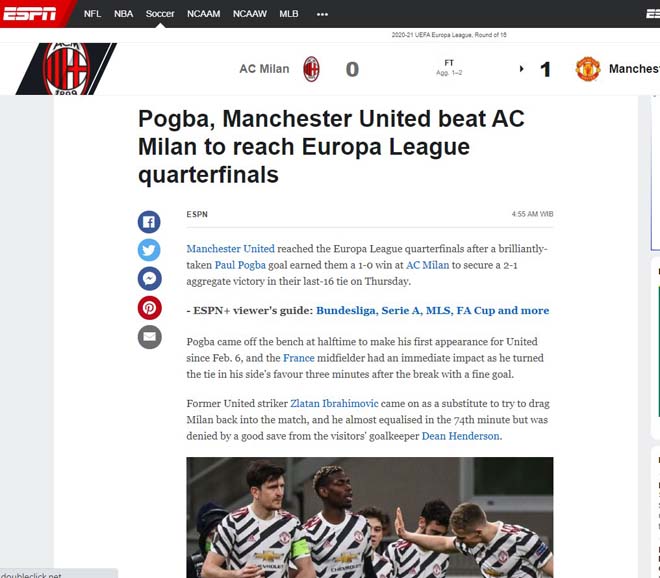 MU vượt ải Milan: Báo Anh nức nở khen Pogba, tin "Quỷ đỏ" vô địch Europa League - 2