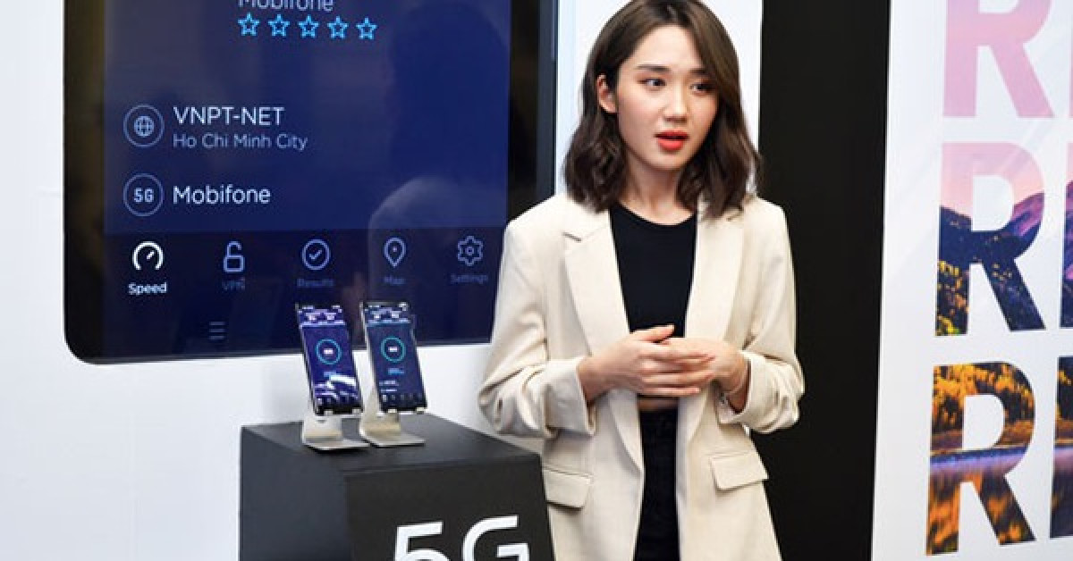 Trải nghiệm kết nối 5G với một thương hiệu smartphone 5G tại TP HCM Ảnh: ANH PHÚ
