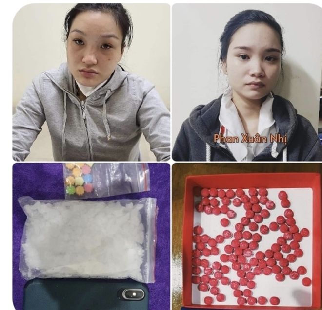 Hai chị em Nhi - Nhị cùng tang vật