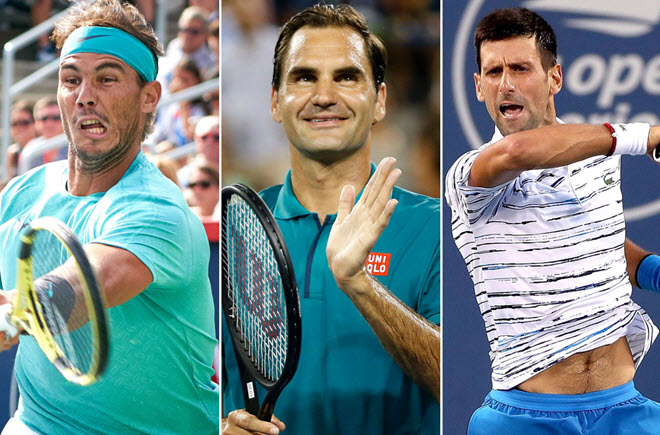 Djokovic (phải) cũng bỏ Miami như cách Nadal (trái) và Federer (giữa) đã làm