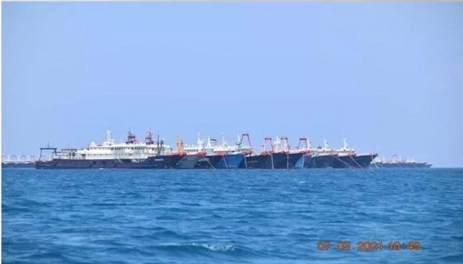 Philippines phát hiện 220 tàu Trung Quốc, dường như do lực lượng dân quân biển điều khiển, tại Biển Đông. Ảnh: REUTERS&nbsp;&nbsp;