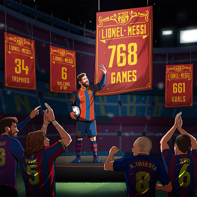 Messi phá kỷ lục ra sân nhiều trận nhất cho Barca.