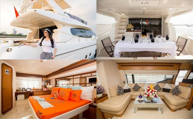 Đầu năm 2017, người đẹp gây bất ngờ khi mua chiếc du thuyền hạng sang, thuộc dòng Ferretti Yachts có giá 100 tỷ đồng. Cô cũng là doanh nhân, nghệ sĩ Việt duy nhất sở hữu du thuyền này.
