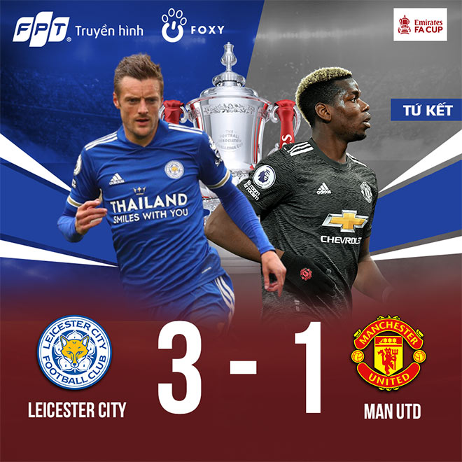 Kết quả chung cuộc trận chiến giữa Leicester với MU