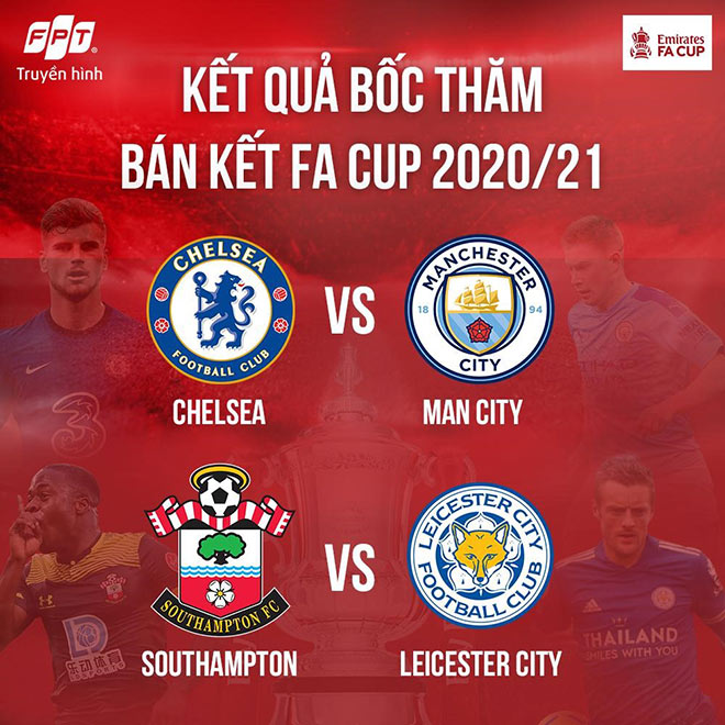 Lịch thi đấu FA Cup ở Bán kết