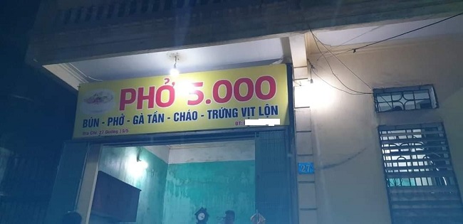 Quán phở 5.000 đồng mở bán từ năm 2005 tại TP. Nam Định&nbsp;