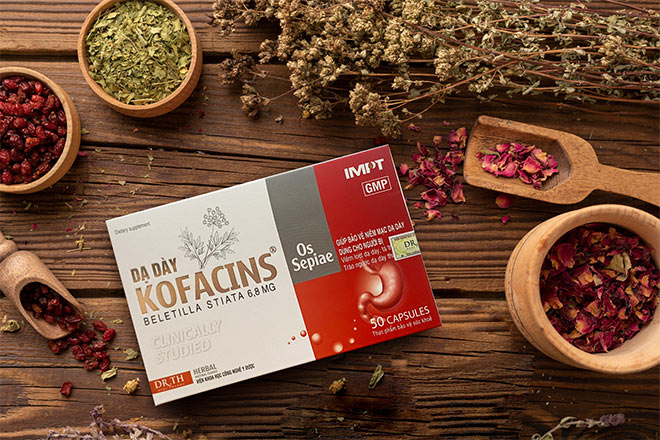 Dạ dày Kofacins có nguồn gốc thảo dược là những nguyên liệu quý của tự nhiên