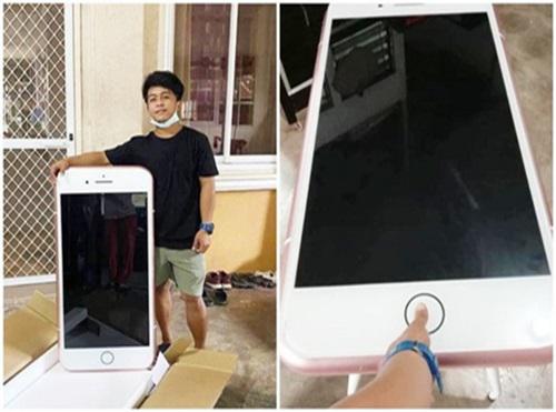 Người đàn ông ở Thái Lan mua iPhone 7 nhưng nhận được chiếc bàn. (Ảnh: Oriental Daily)