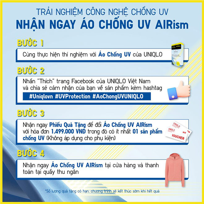 Thí nghiệm thú vị tại các cửa hàng của UNIQLO trên toàn quốc sẽ giúp người xem dễ dàng nhận ra sự ưu việt của dòng trang phục chống nắng UNIQLO.