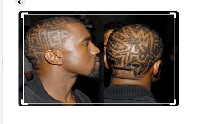 Thế nhưng điều hài hước là Kanye đang để... đầu đinh, chiều dài tóc chưa đến một đốt ngón tay.
