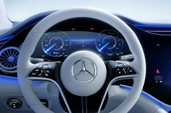 Nội thất Mercedes-Benz EQS gây choáng ngợp với màn hình cảm ứng phủ kín táp lô - 6