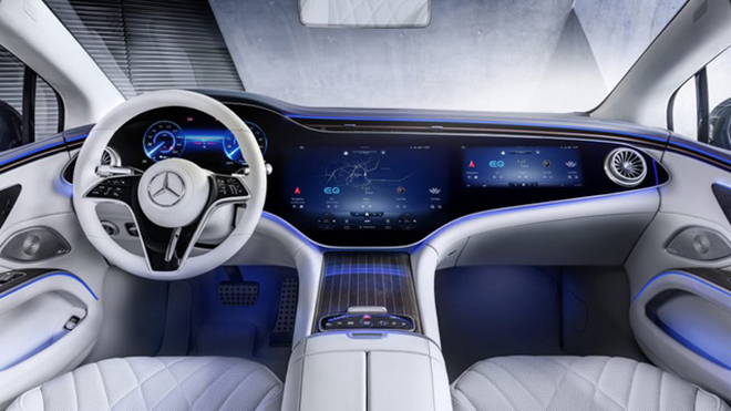 Nội thất Mercedes-Benz EQS gây choáng ngợp với màn hình cảm ứng phủ kín táp lô - 10