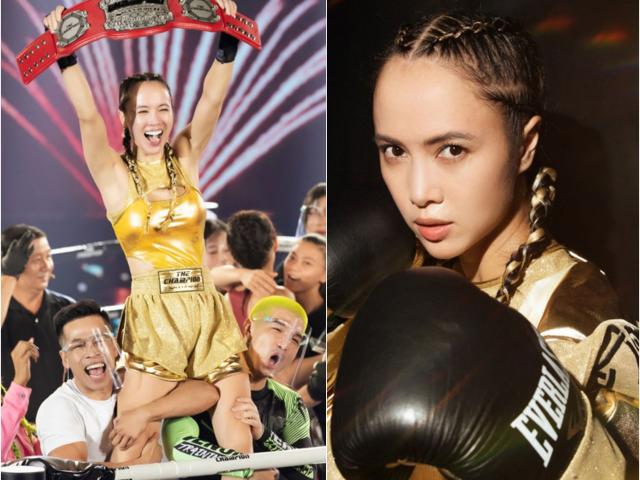 Giải trí - Bạn trai bế bổng Vũ Ngọc Anh ăn mừng chiến thắng boxing ở hạng cân 50