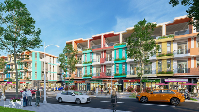 Khu phố thương mại sầm uất với thiết kế 1 trệt 3 lầu ngay mặt tiền đường lớn 19m thuận tiện kinh doanh hoặc cho thuê