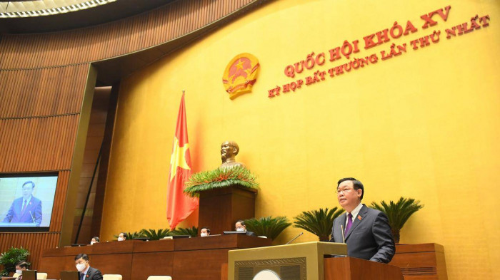 Chủ tịch Quốc hội Vương Đình Huệ phát biểu khai mạc kỳ họp bất thường