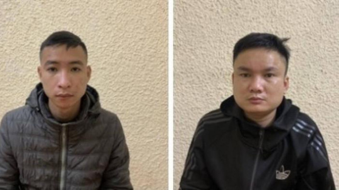 Đối tượng Bùi Tiến Đạt (trái) và Nguyễn Hải Nam