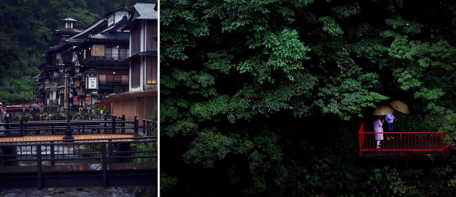 Suối nước nóng Ginzan Onsen đẹp mê hoặc trong ngày mưa - 2