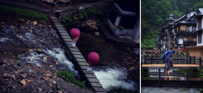 Suối nước nóng Ginzan Onsen đẹp mê hoặc trong ngày mưa - 3
