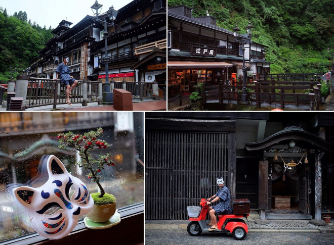 Suối nước nóng Ginzan Onsen đẹp mê hoặc trong ngày mưa - 9
