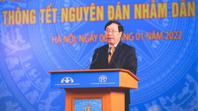 Phó Thủ tướng Phạm Bình Minh phát biểu phát động ra quân đảm bảo ATGT năm 2022